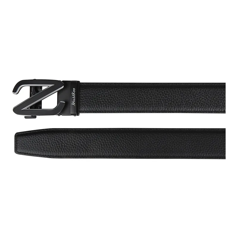 MUSTKOO Double Sided Soft Cowhide Black, Width 3.4cm, Students Automatic Buckle Belt Men's-3