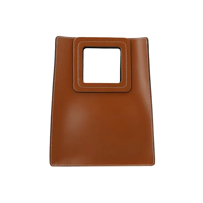 Staud Leather One Shoulder Handbag Women's Brown-0