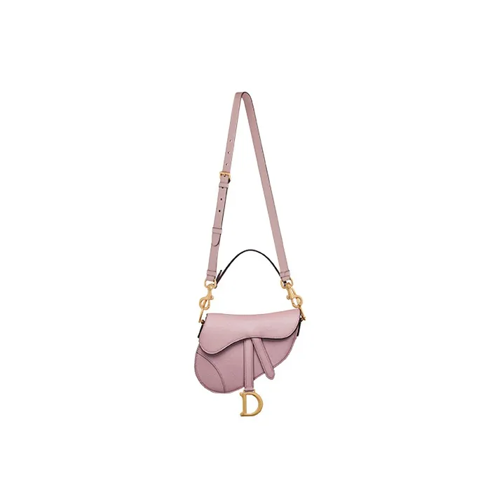 DIOR Saddle Grained Calfskin Saddle Bag Shoulder Bag Crossbody Bag Handbag Mystery Mini Women's Vintage Pink-1
