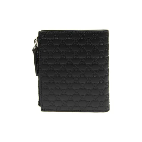 GUCCI Cow Leather Wallet Men's Black
