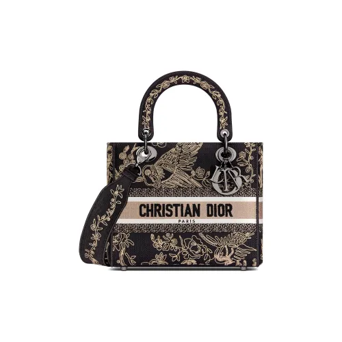DIOR Lady D-Lite Embroidery Daisie Bag Tote Bag Shopping Bag Handbag Women's