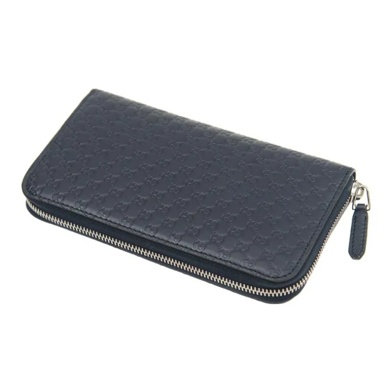GUCCI Cow Leather Clutch Wallet Regular Men's Dark Blue-3