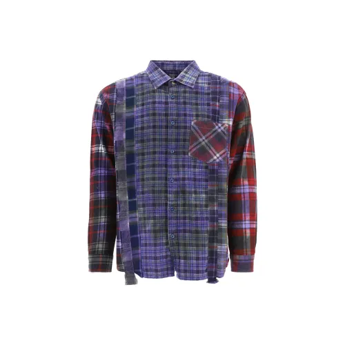 Needles Shirts Men Blue