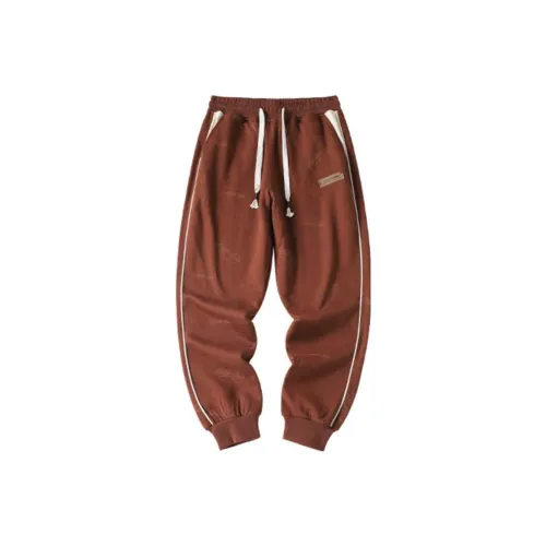 LAMLICKA Knitted Sweatpants Unisex Brown