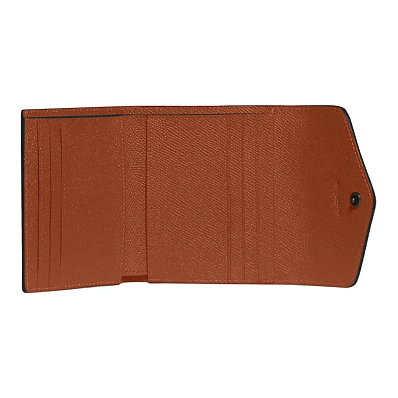 COACH Wyn Split Cow Leather Document Wallet Card Holder Coin Purse Small Size Women's Coffee & Brown-1