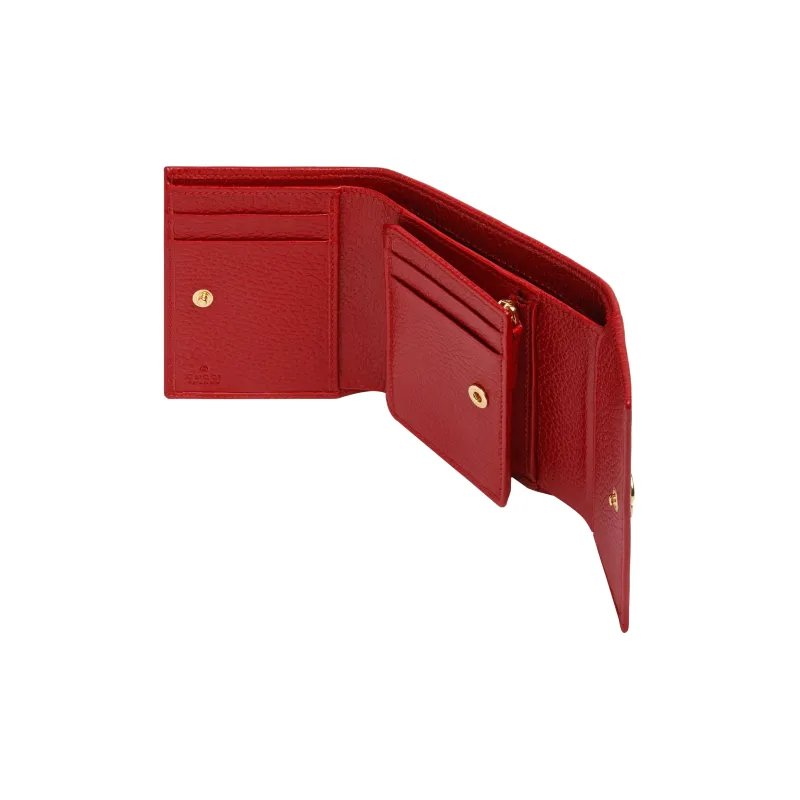 GUCCI GG Marmont Leather Wallet Women's Red-4