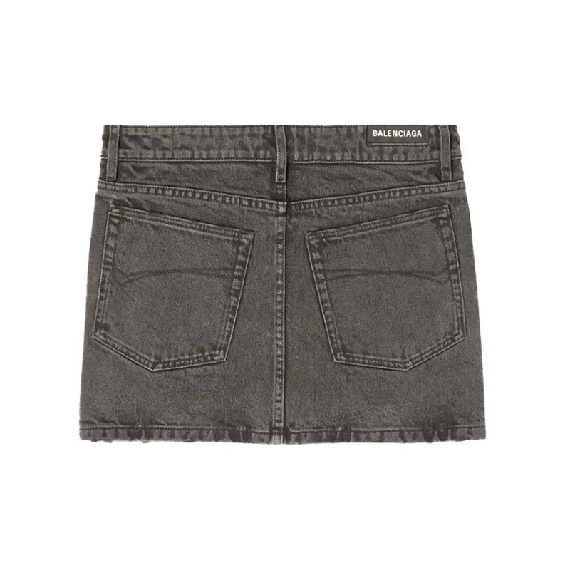 Balenciaga FW22 Denim Short Skirts Women's Black-1