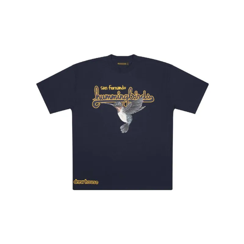 Drew House Hummingbirds Summer Collection Letter Logo Collection T Shirt Men's Blue-0