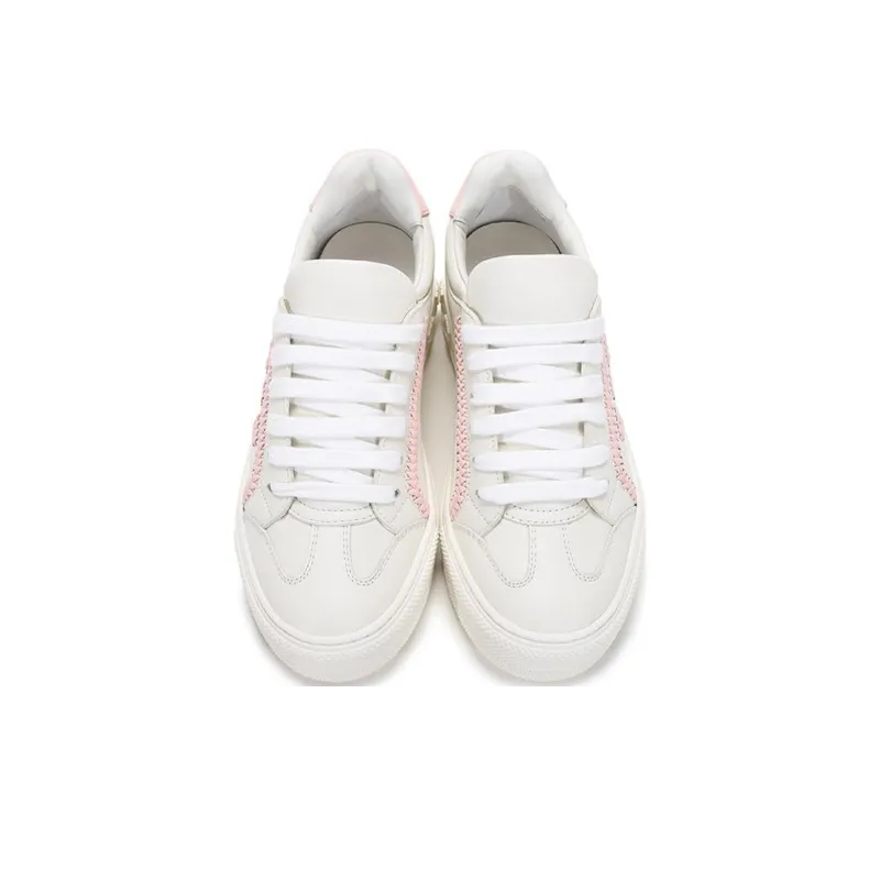 Ferragamo Skateboard Shoes Women's Low Top White/Light Pink-3