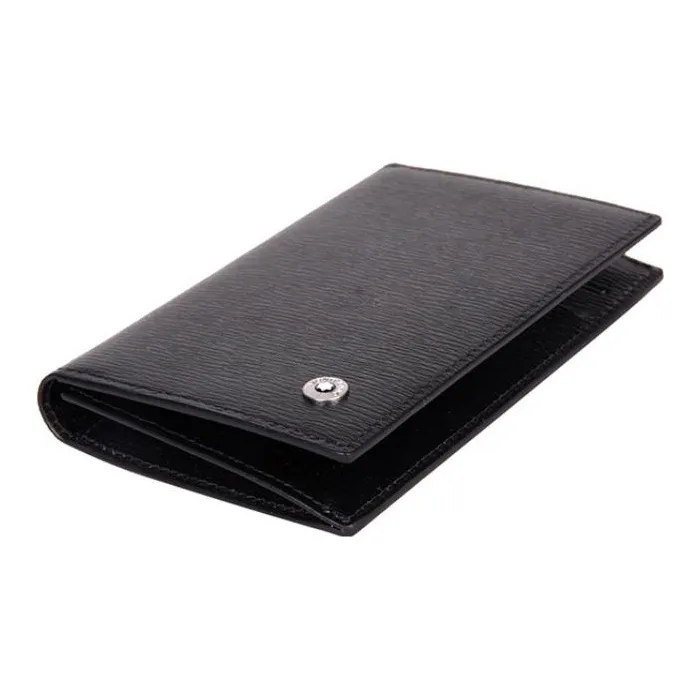 MONTBLANC Shiny Cow Leather Card Holder Men's Black-3