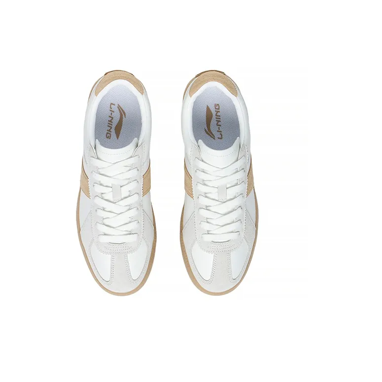 LiNing Yunchuan Low-Top Skateboard Shoes Men's White Brown-3