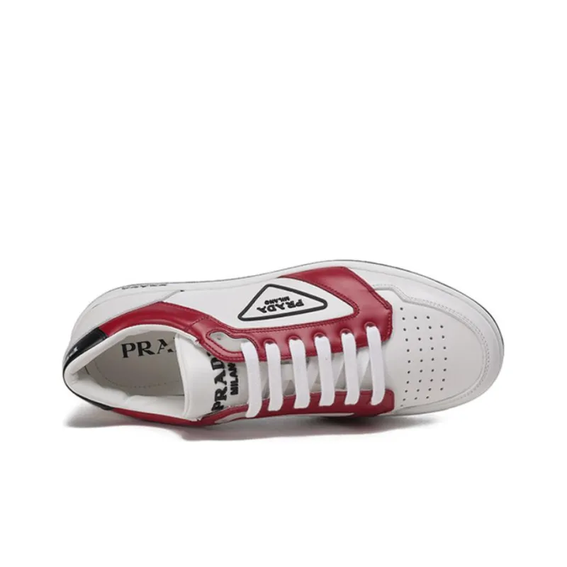 PRADA Downtown Low Top Stylish Skateboarding Shoes Men's White Red-4