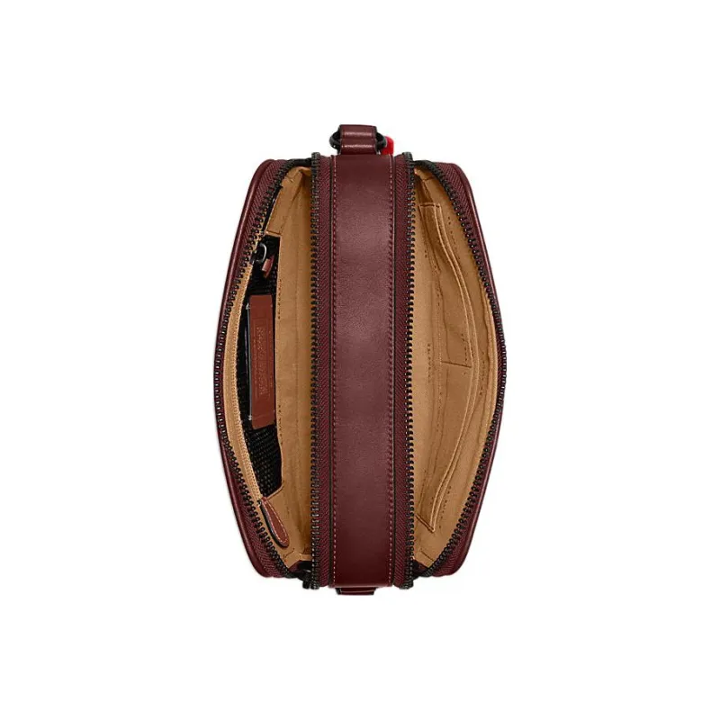 COACH Charter Cow Leather Shoulder Bag Crossbody Bag Medium Size Men's Dark Red-2
