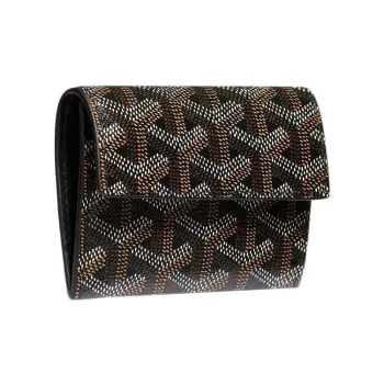 GOYARD MARIGNY Canvas With Leather Coin Purse Women's Black