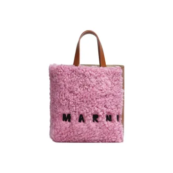 MARNI Lambskin With Calfskin And Leather Tote Bag, Shopping Bag, Shoulder Bag, Crossbody Bag, Handbag Mini Women's Pink