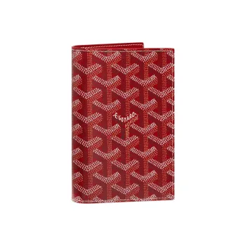 GOYARD Grenelle Canvas With Leather Card Holders Passport Holders Unisex Red