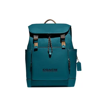COACH League Cow Leather With Textile Backpack Large Size Men's Deep Tortoiseshell