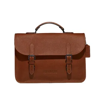 COACH Carriage Cow Leather Briefcases Shoulder Bag Crossbody Bag Large Size Men's Coffee