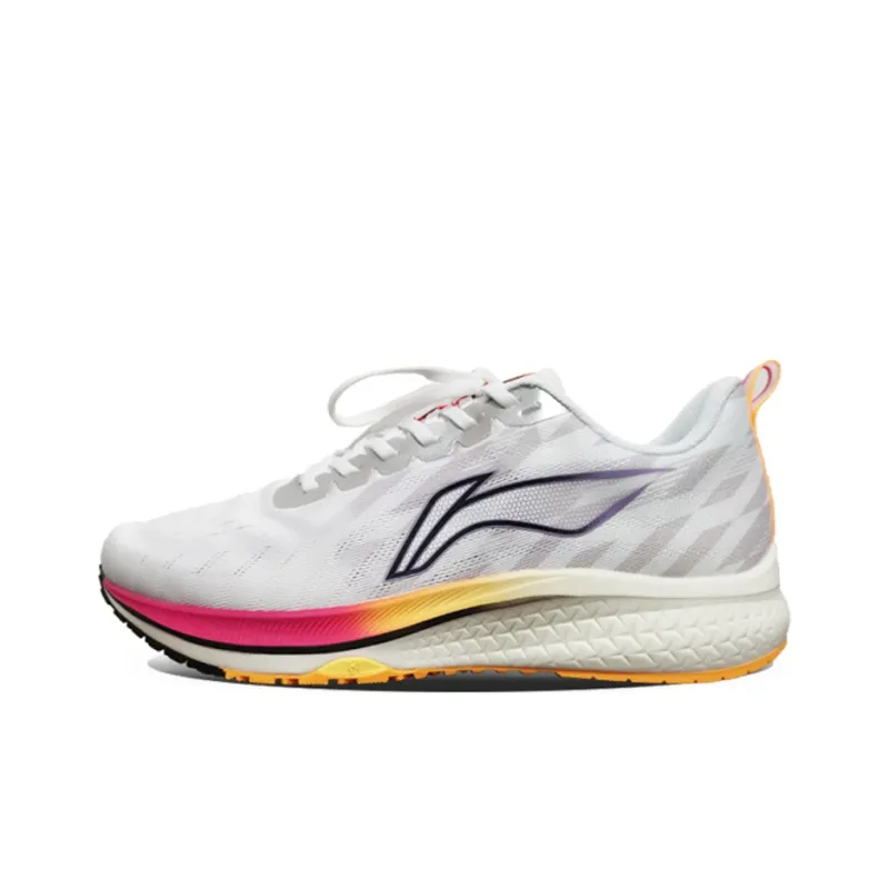 LiNing Red Hare 5 Cushioning Anti Slip Wear Resistant Breathability Low Top Running Shoes Women's Gray Purple-0