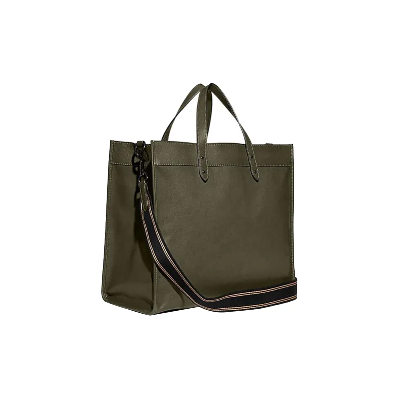 COACH Field Cow Leather Tote Bag Shopping Bag Handbag Shoulder Bag Crossbody Bag Large Size Men's Olive Green-1