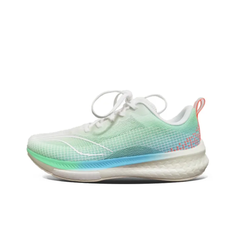 LiNing Red Hare 5 Pro Breathable Low Top Running Shoes Men's White Neon Emerald Green-0