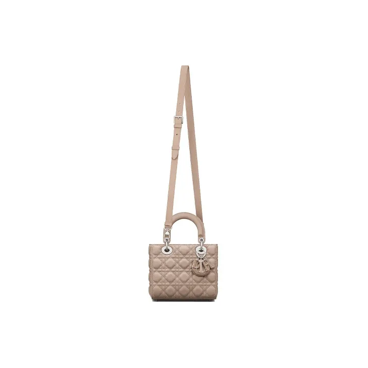 DIOR Lady Dior Cow Leather Dior Bag Shoulder Bag Crossbody Bag Handbag Small Size Women's Hazelnut-2