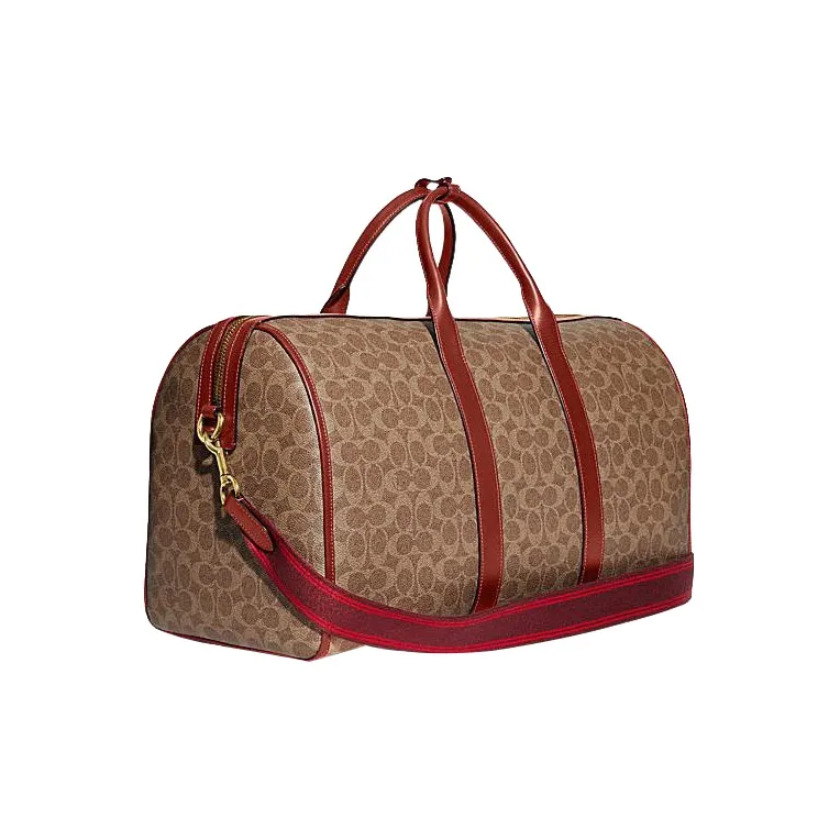 COACH Gotham Artificial Leather Travel Bag, Shoulder Bag, Crossbody Bag Tubas Men's Monogram Brown & Rusty Red-1