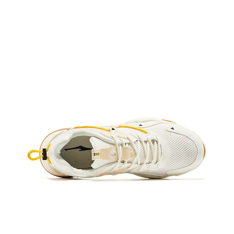 Erke Tennis Shoes Men Low Top Ivory White/Sunlight Yellow-2