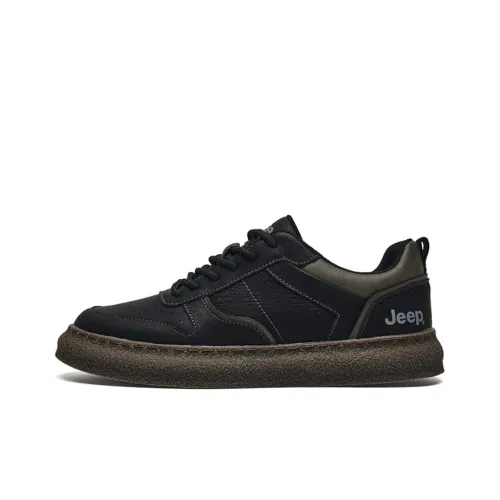 Jeep Skateboard Shoes Men Low-Top Black