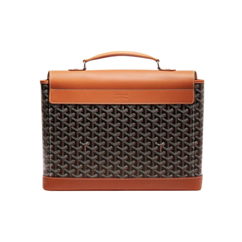 GOYARD Citadin Canvas With Leather Messenger Bag, Handbag, Briefcase Small Size Men's Black/Brown-2