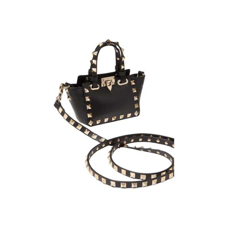 Valentino ROCKSTUD Calfskin Shoulder Bag Crossbody Bag Handbag Extra Mini Women's Black-4