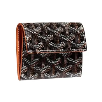 GOYARD MARIGNY Canvas With Leather Coin Purse Women's Black/Brown