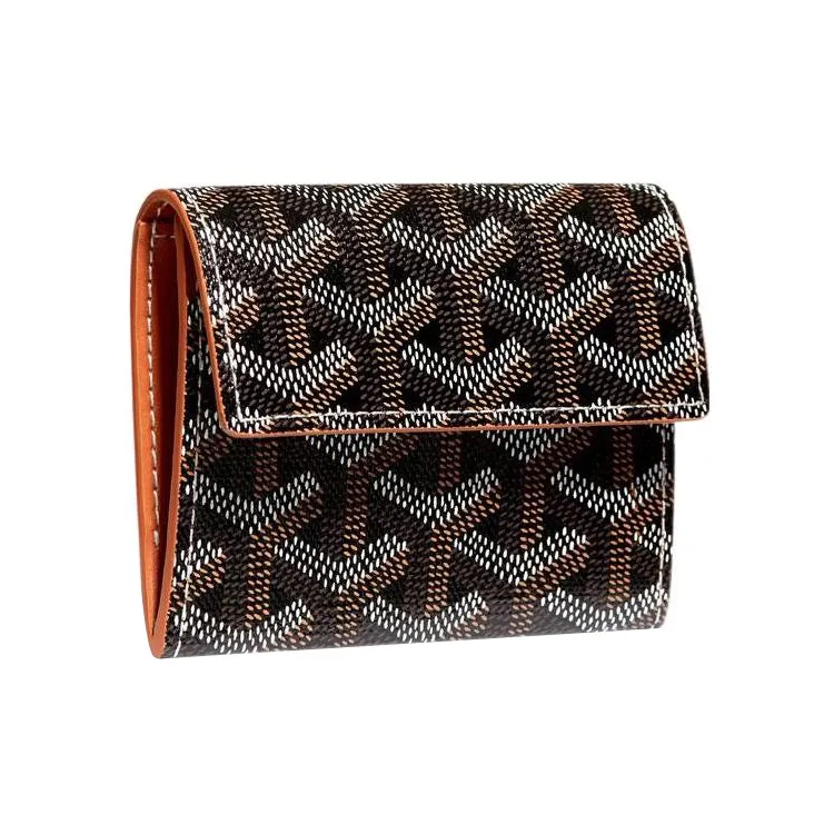 GOYARD MARIGNY Canvas With Leather Coin Purse Women's Black/Brown-0
