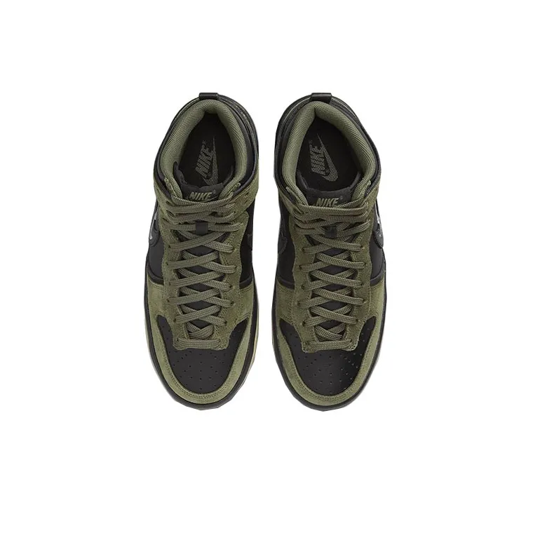 Nike Dunk High Up Medium Olive Black Velvet Brown Wolf Grey Women's-3