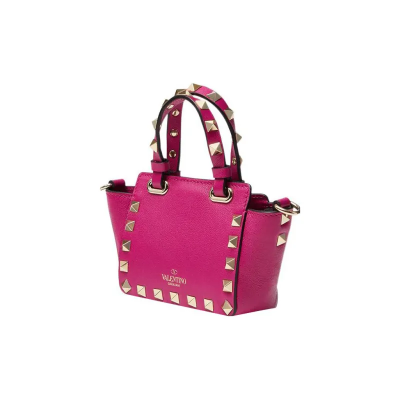 Valentino ROCKSTUD Calfskin Shoulder Bag Crossbody Bag Handbag Extra Mini Women's Fuchsia-2