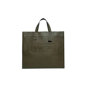 COACH Field Cow Leather Tote Bag Shopping Bag Handbag Shoulder Bag Crossbody Bag Large Size Men's Olive Green
