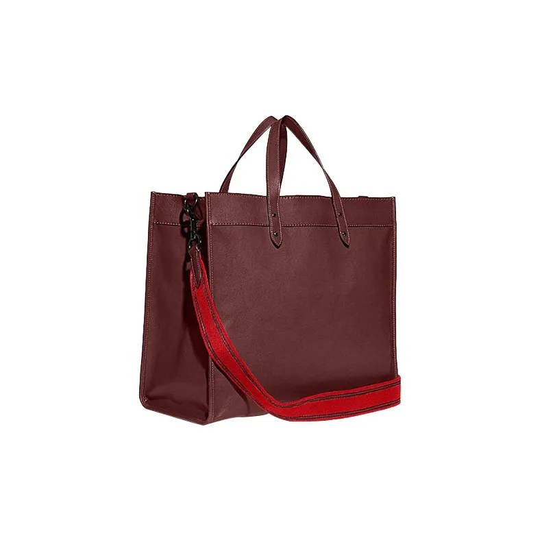 COACH Field Cow Leather Tote Bag Shopping Bag Handbag Shoulder Bag Crossbody Bag Large Size Unisex Dark Red-1