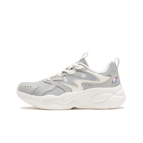 361° Cushioning Lightweight Low Top Running Shoes Women's Gray White Comfortable