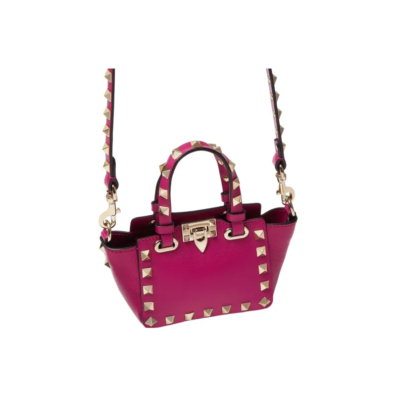 Valentino ROCKSTUD Calfskin Shoulder Bag Crossbody Bag Handbag Extra Mini Women's Fuchsia-1