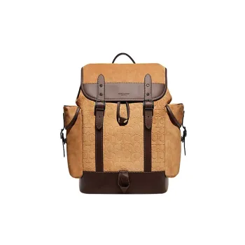 COACH Hitch Cow Leather Backpack Large Size Men's Brown