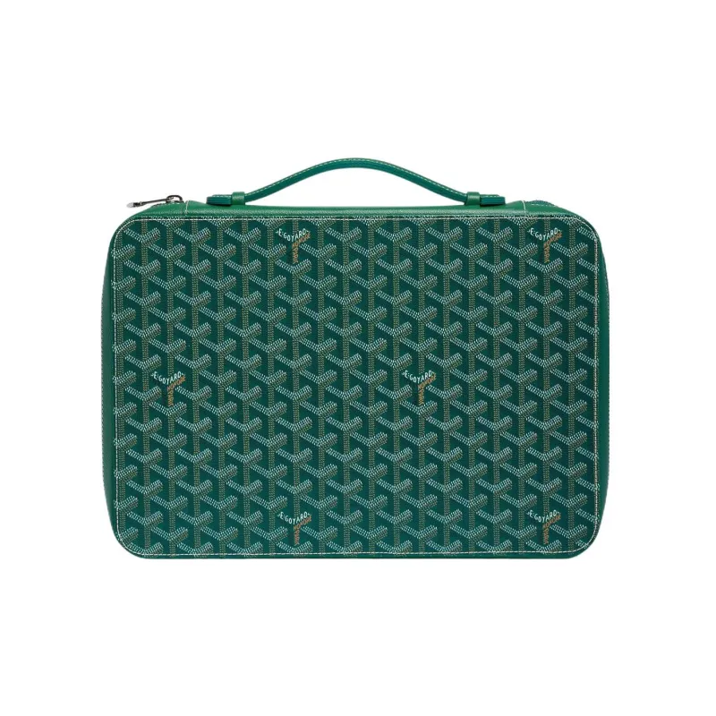 GOYARD Companion Canvas With Leather Dog's Teeth Business Bag Briefcase Regular Men's Green-1