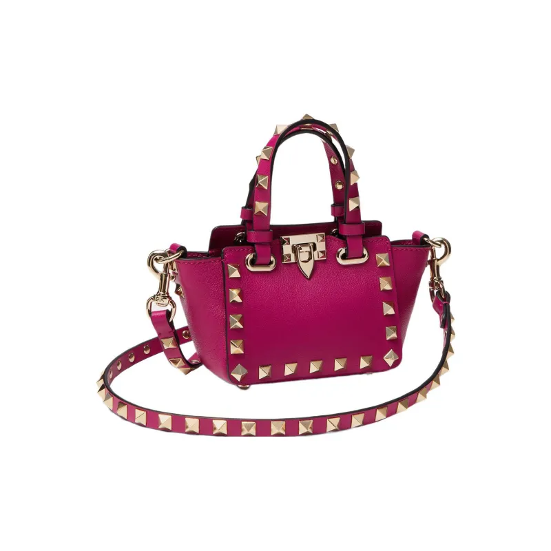 Valentino ROCKSTUD Calfskin Shoulder Bag Crossbody Bag Handbag Extra Mini Women's Fuchsia-3