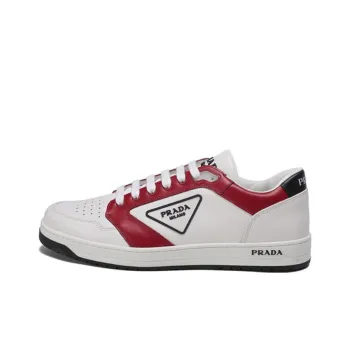 PRADA Downtown Skateboard Shoes Men Low Top White/Red