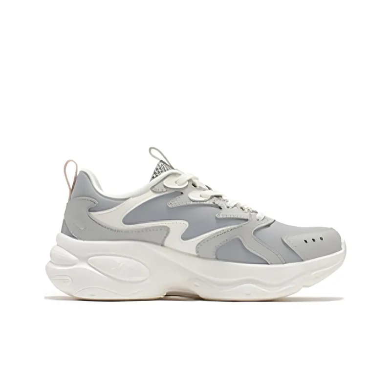 361° Cushioning Lightweight Low Top Running Shoes Women's Gray White Comfortable-1