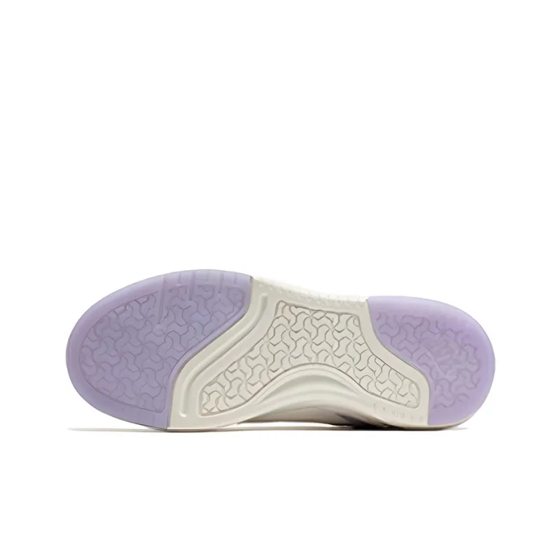 361° Anti Slip And Wear Resistant Breathable High Top Skateboard Shoes Women's White Purple-4
