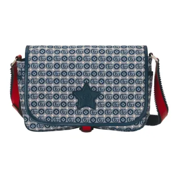 GUCCI Cotton Jacquard Messenger Bag Shoulder Bag Crossbody Bag Regular Kids' Blue