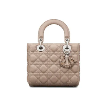 DIOR Lady Dior Cow Leather Dior Bag Shoulder Bag Crossbody Bag Handbag Small Size Women's Hazelnut