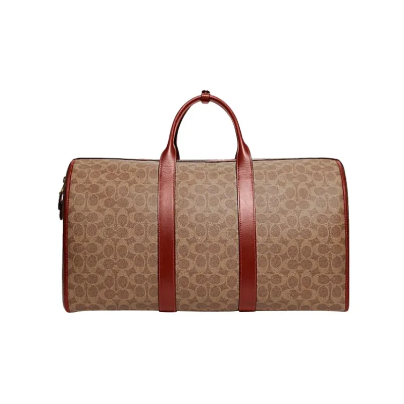 COACH Gotham Artificial Leather Travel Bag, Shoulder Bag, Crossbody Bag Tubas Men's Monogram Brown & Rusty Red-2