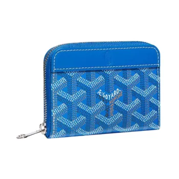 GOYARD MATIGNON Canvas With Leather Wallets Coin Purses Mini Women's Blue