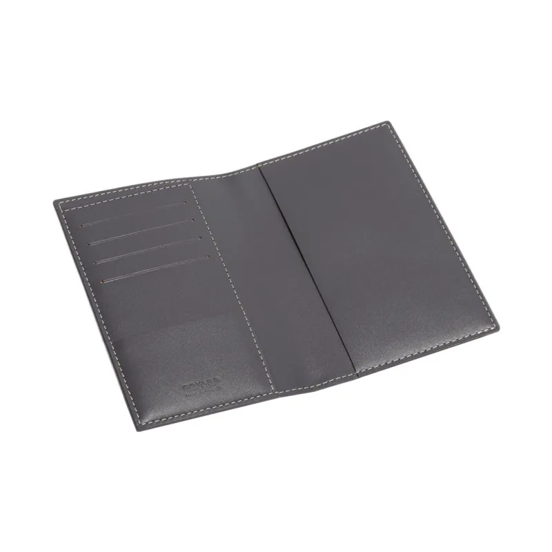 GOYARD Grenelle Canvas With Calfskin Card Holder Passport Holder Unisex Gray-5